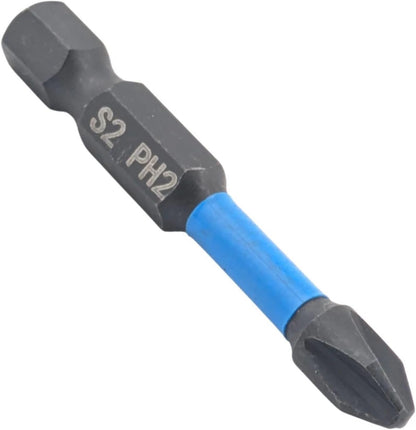 Black Magnetic 10pcs PZ2 50mm Pozi Drive 2 Impact Duty Screwdriver Drill Bits Set S2 Steel