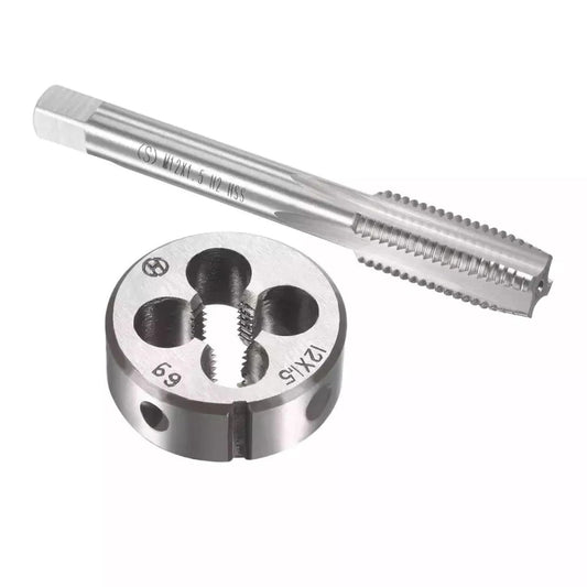 M12 x 1.5mm Metric Tap and Die Set HSS Machine Thread Tap with Round Die