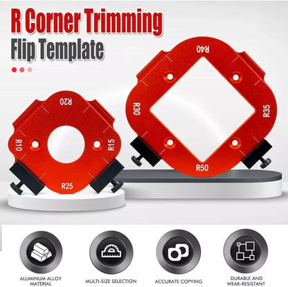 Metal Radius Router Template Corner Jig Set R10 R15 R20 R25 R30 R35 R40 R50 for Carpentry/Woodwork Wooden Board Arc Cutting Tool