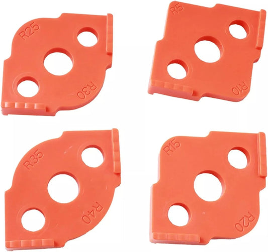 Multi-Sided Set of Corner Routing Radius Jig Router Templates | Sizes: R5 R10 R15 R20 R25 R30 R35 R40