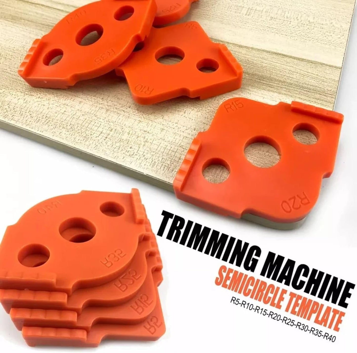 Multi-Sided Set of Corner Routing Radius Jig Router Templates | Sizes: R5 R10 R15 R20 R25 R30 R35 R40