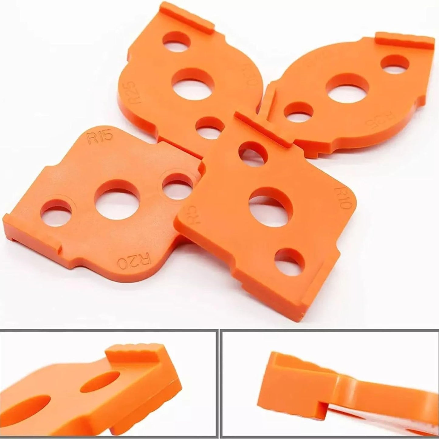 Multi-Sided Set of Corner Routing Radius Jig Router Templates | Sizes: R5 R10 R15 R20 R25 R30 R35 R40