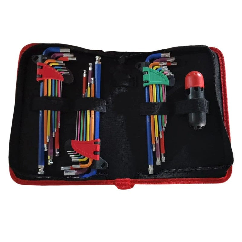 27pcs Long Allen Wrenches Sets with Ball End, SAE Metric Torx Allen Key Set with T-Handle Hex