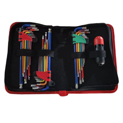 27pcs Long Allen Wrenches Sets with Ball End, SAE Metric Torx Allen Key Set with T-Handle Hex