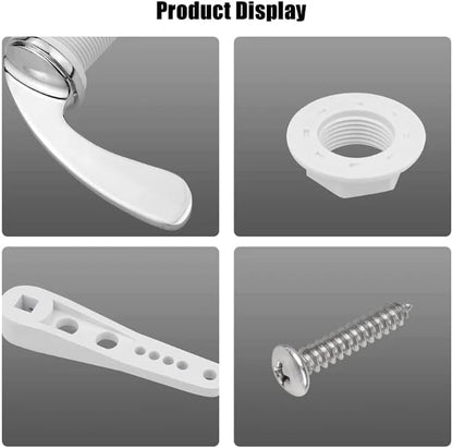 Universal Replacement Toilet Flush Handle Lever Arm Kit for Toilet WC Cistern Tank in Chrome Silver Metal
