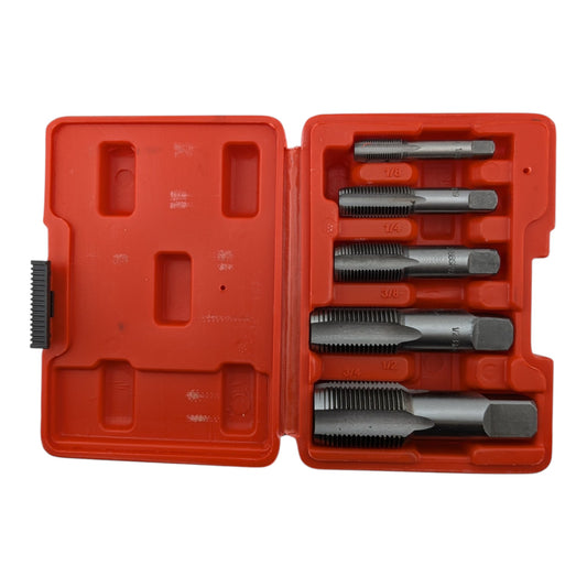 5 Piece BSP Pipe Tap Set, 1/8", 1/4", 3/8", 1/2"
