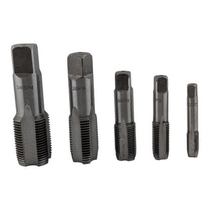 5 Piece BSP Pipe Tap Set, 1/8", 1/4", 3/8", 1/2"