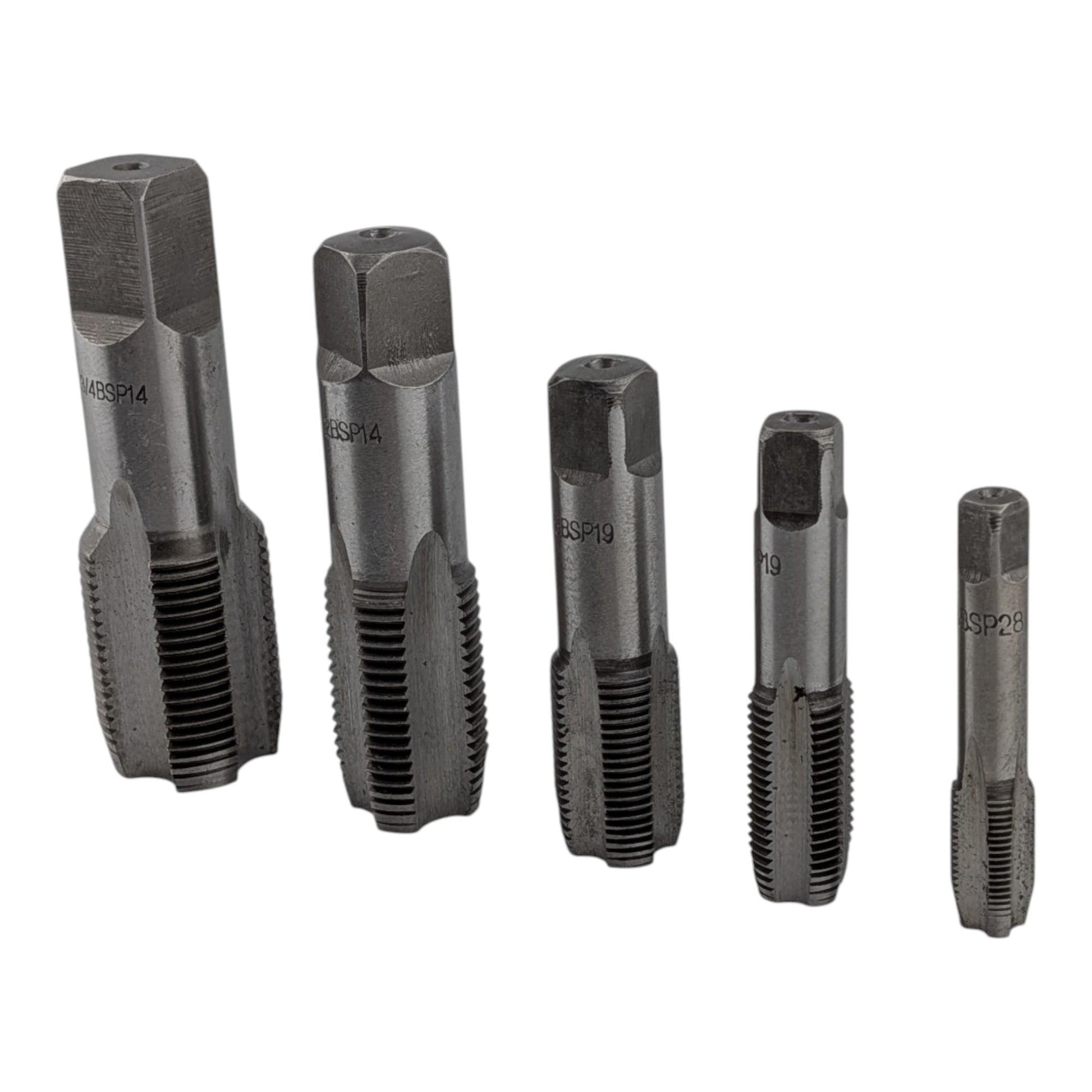 5 Piece BSP Pipe Tap Set, 1/8", 1/4", 3/8", 1/2"