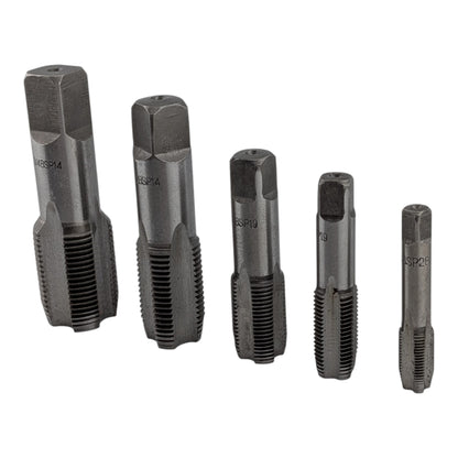 5 Piece BSP Pipe Tap Set, 1/8", 1/4", 3/8", 1/2"