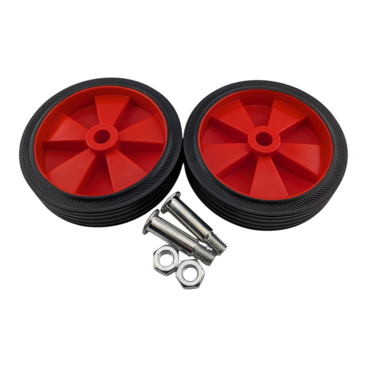 2 pack 5 inch red universal air compressor wheels with 0.5 inch hole