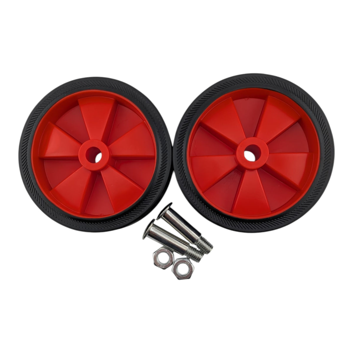 2 pack 5 inch red universal air compressor wheels with 0.5 inch hole