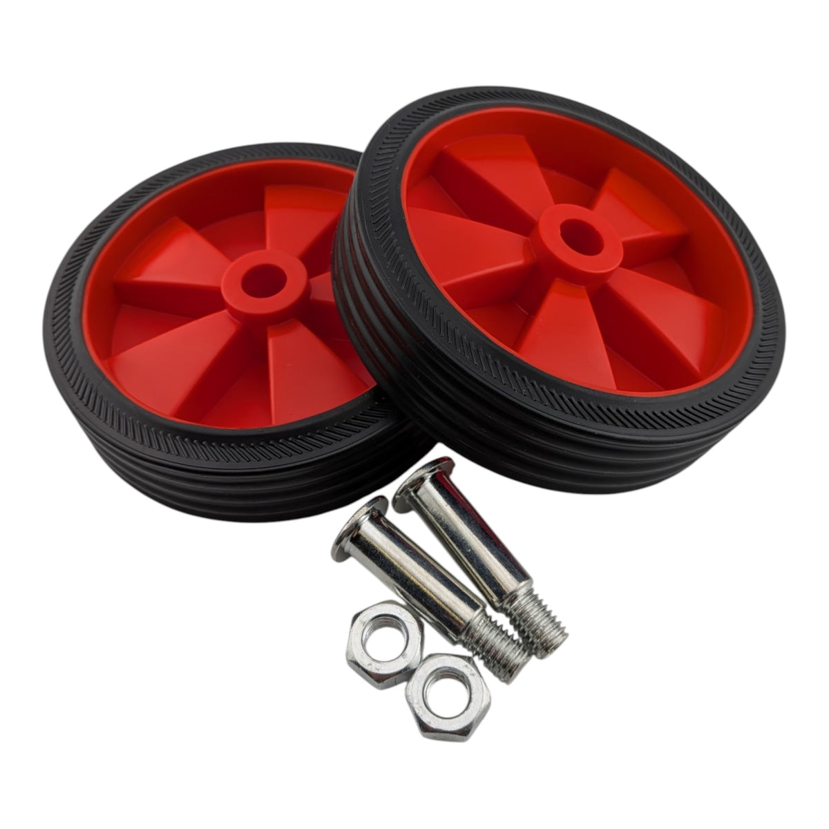 2 pack 5 inch red universal air compressor wheels with 0.5 inch hole