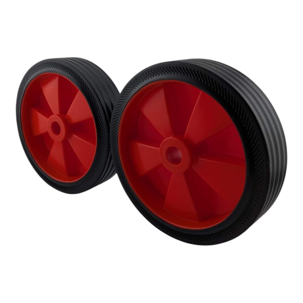 2 pack 5 inch red universal air compressor wheels with 0.5 inch hole