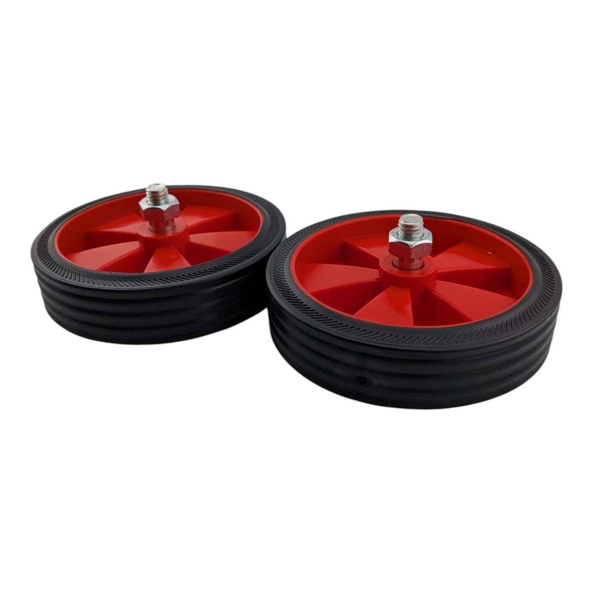 2 pack 5 inch red universal air compressor wheels with 0.5 inch hole