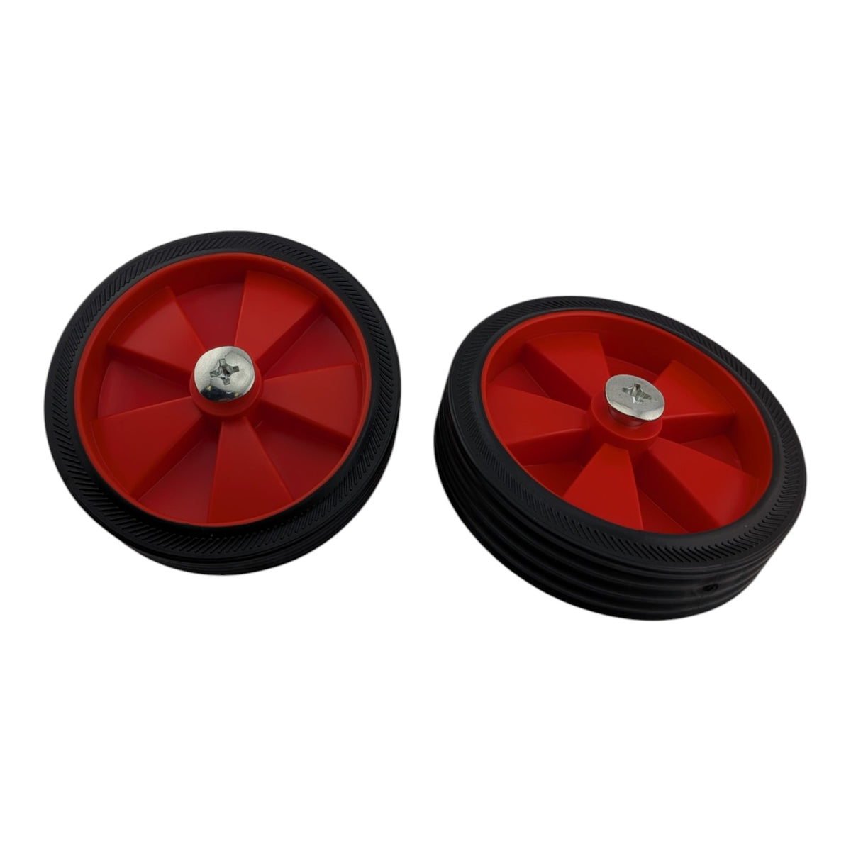 2 pack 5 inch red universal air compressor wheels with 0.5 inch hole