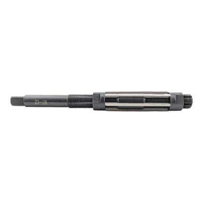 Adjustable HSS H8 hand reamer, 23 to 26mm, 6 straight flutes