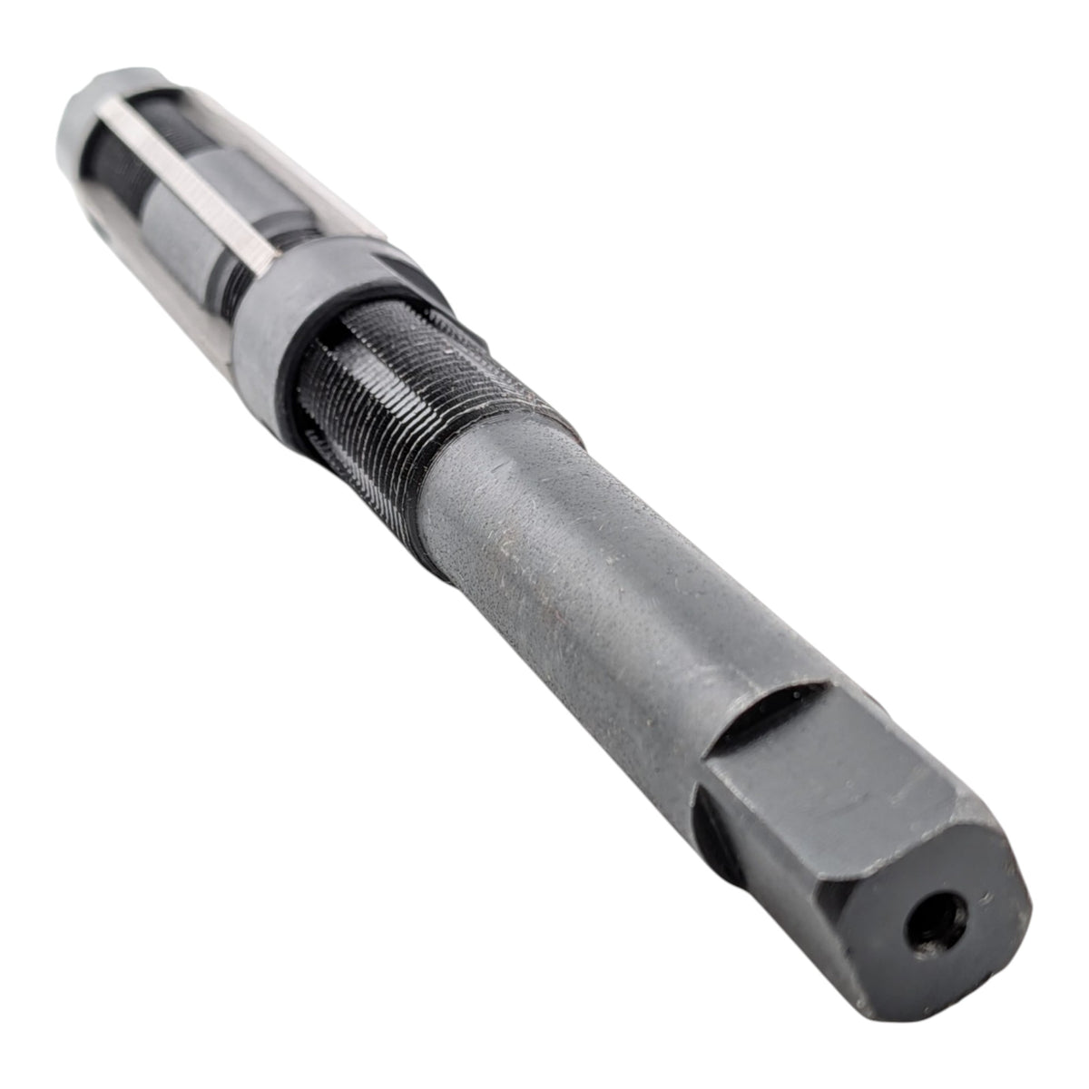 Adjustable HSS H8 hand reamer, 23 to 26mm, 6 straight flutes
