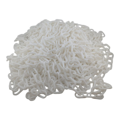 White Plastic Barrier Chain 25m x 6mm – Safety & Decorative Garden Fencing