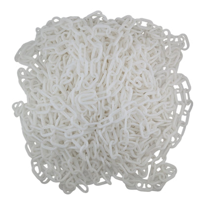White Plastic Barrier Chain 25m x 6mm – Safety & Decorative Garden Fencing