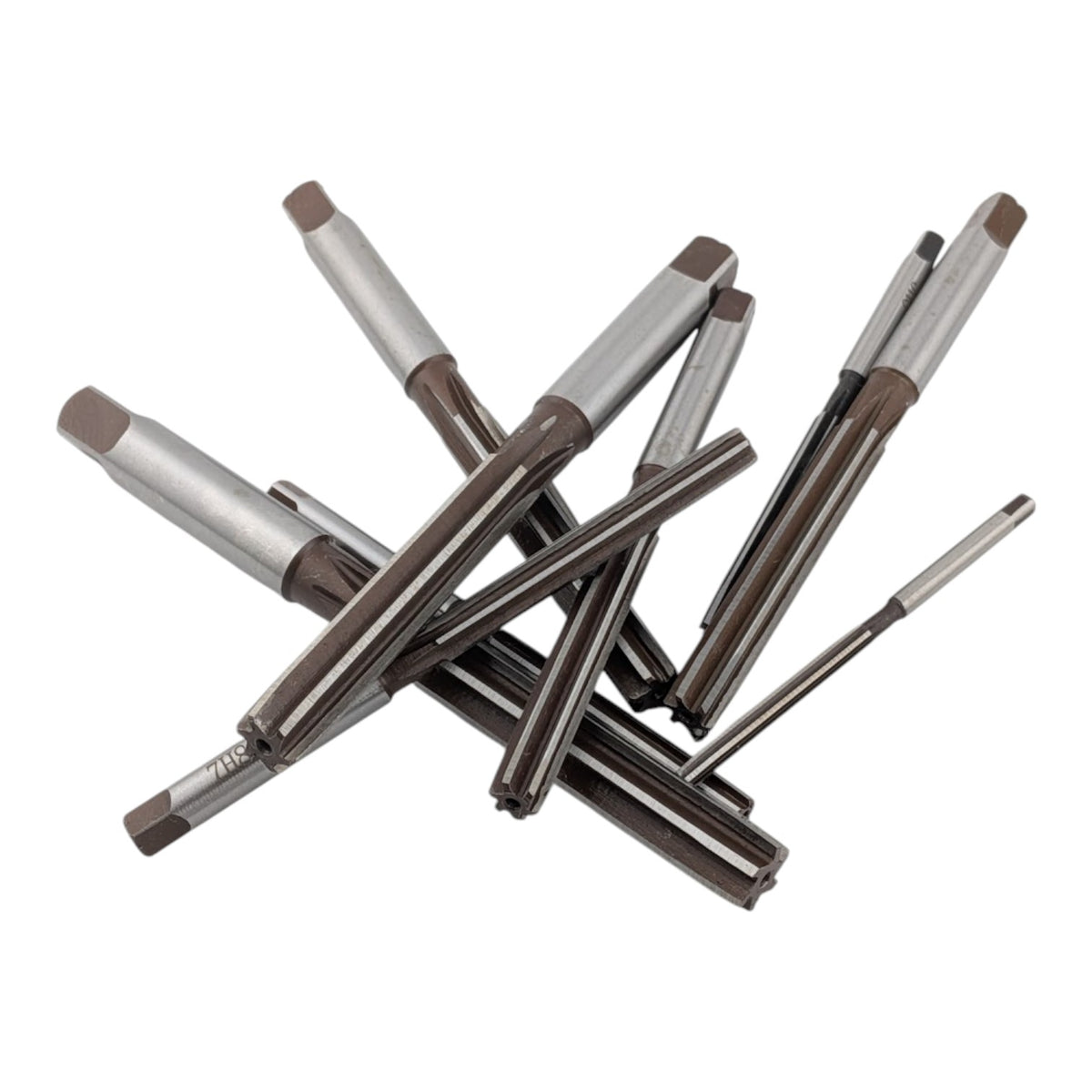 3mm to 12mm H8 hand reamer set, alloy tool steel, 6 straight flutes