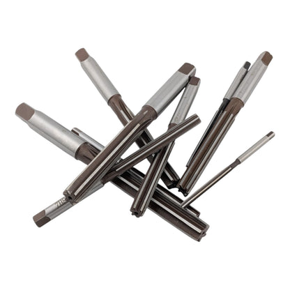 3mm to 12mm H8 hand reamer set, alloy tool steel, 6 straight flutes