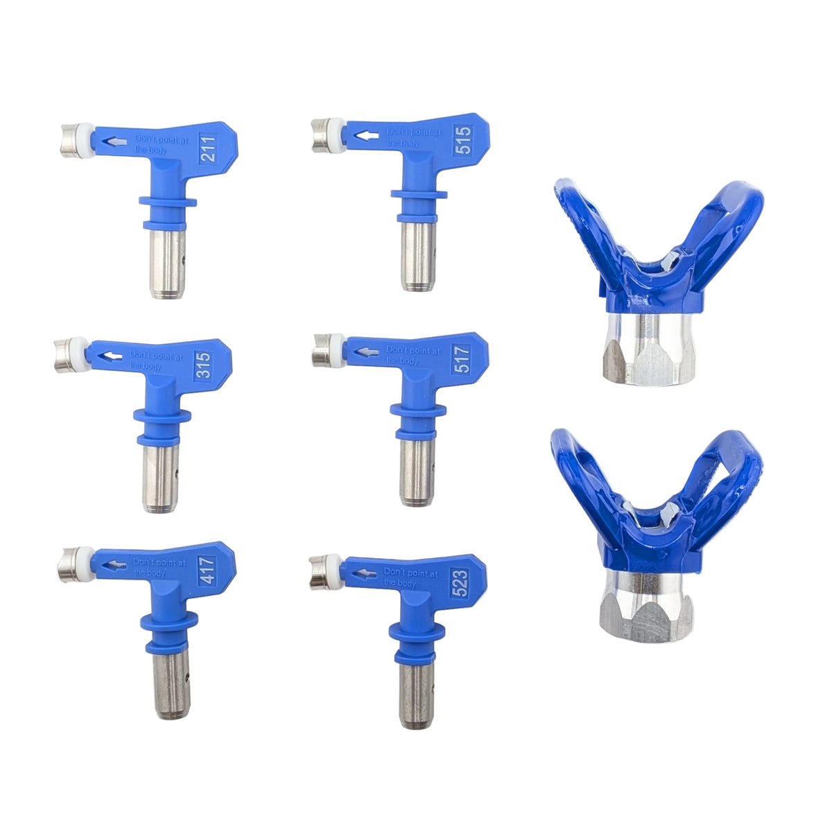 Reversible airless paint sprayer nozzle tips