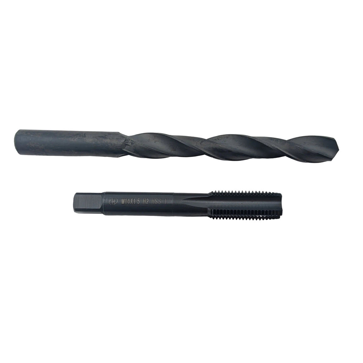M14 x 1.5 straight flute tap with 12.5mm black oxide drill bit set