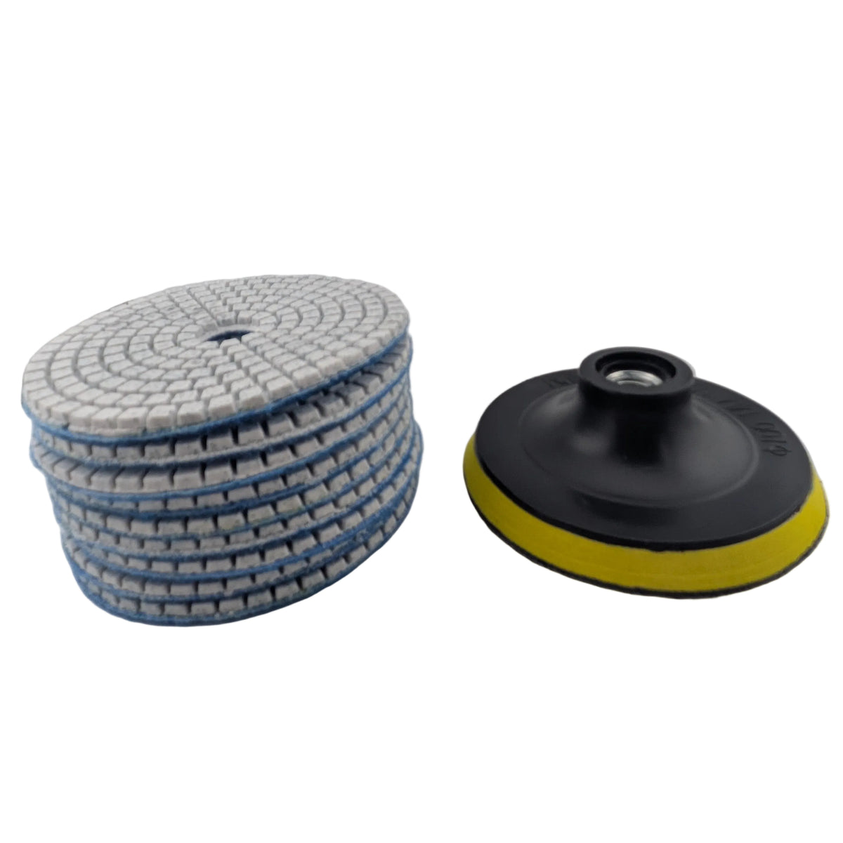 4 inch wet dry diamond polishing pad kit for concrete, marble and tile, 9 pads and backing plate