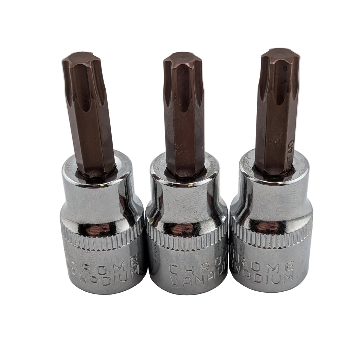 3 pack 3/8 inch drive Torx T40 bit sockets, S2 steel, 48mm
