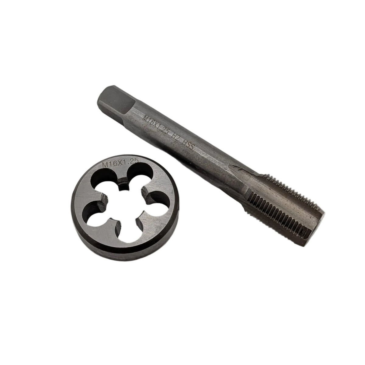 M16 x 1.25mm metric HSS machine thread tap and round die set