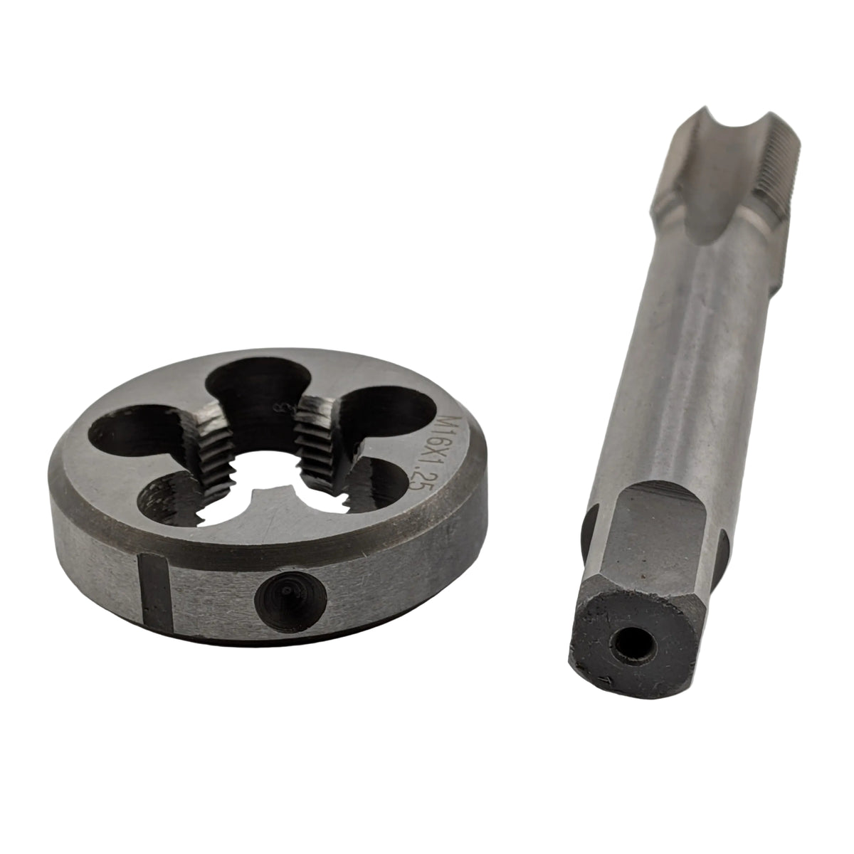 M16 x 1.25mm metric HSS machine thread tap and round die set