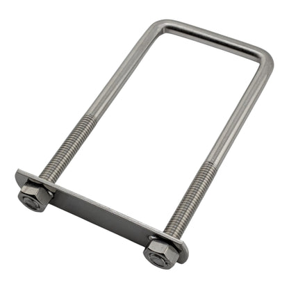 5 pack M8 square U-bolts with nuts and plates, 52mm inner width, 120mm length