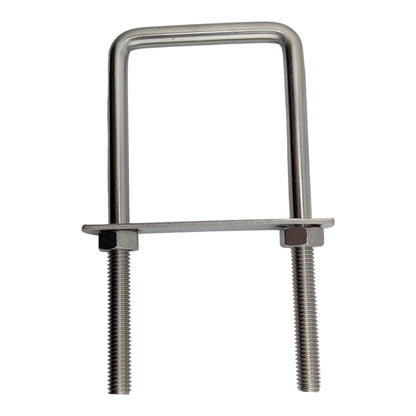 5 pack M8 square U-bolts with nuts and plates, 52mm inner width, 120mm length