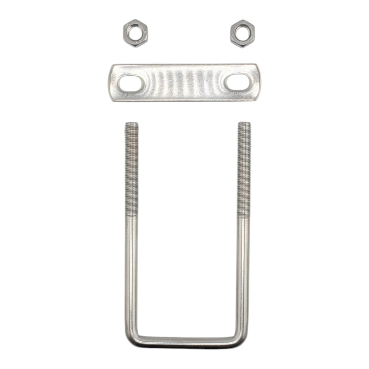 5 pack M8 square U-bolts with nuts and plates, 52mm inner width, 120mm length