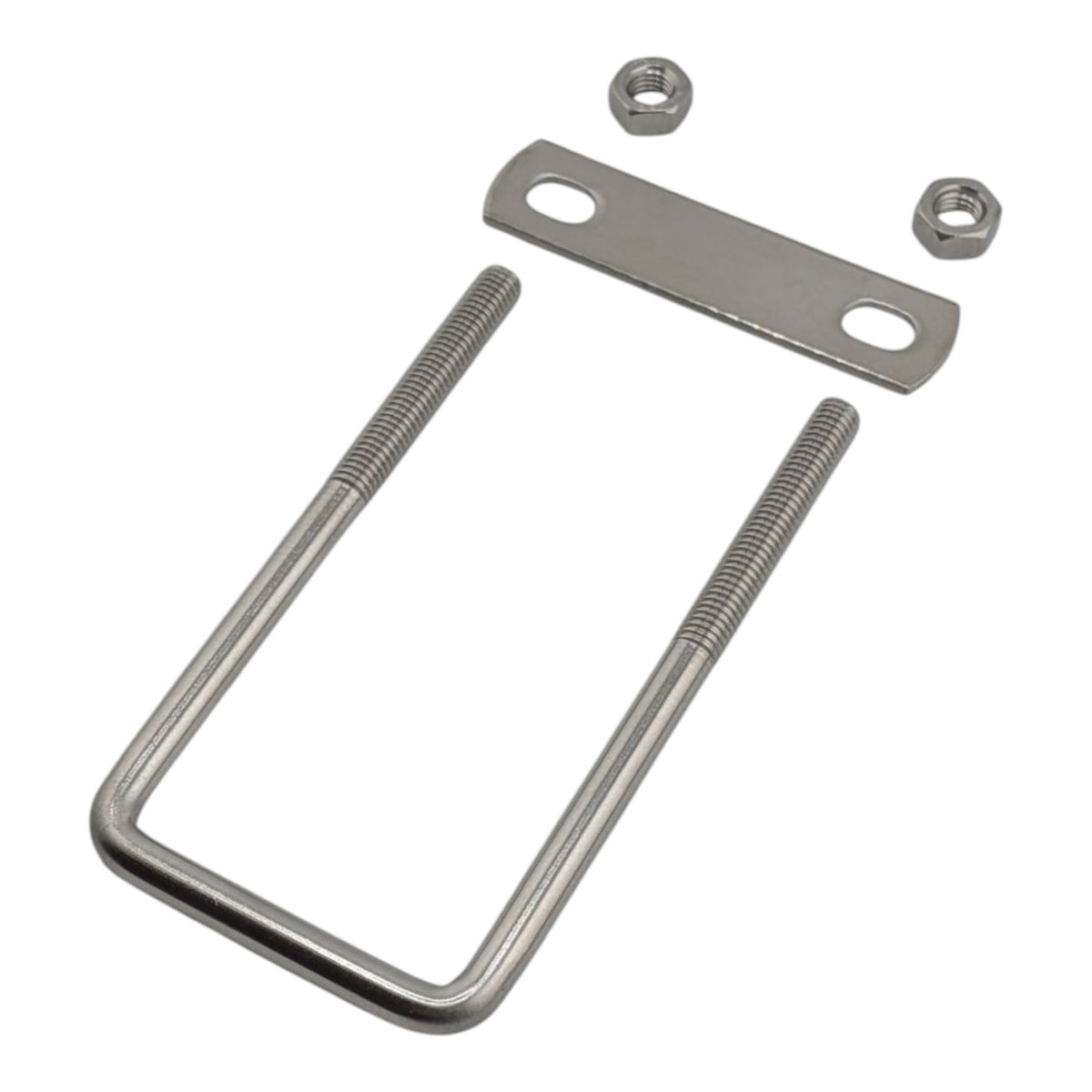 5 Pack Square U-Bolts 52mm Inner Width 120mm Length M8 with Nuts and Plates