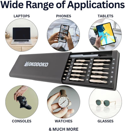 Precision Mini Screwdriver Set – Repair Tool Kit for iPhone, MacBook, iPad, Laptop, PC, Computer, Phone, Tablet, Nintendo Switch, PS5, PS4, Xbox, Ring Doorbell, Glasses, Electronics, Toys & Watches