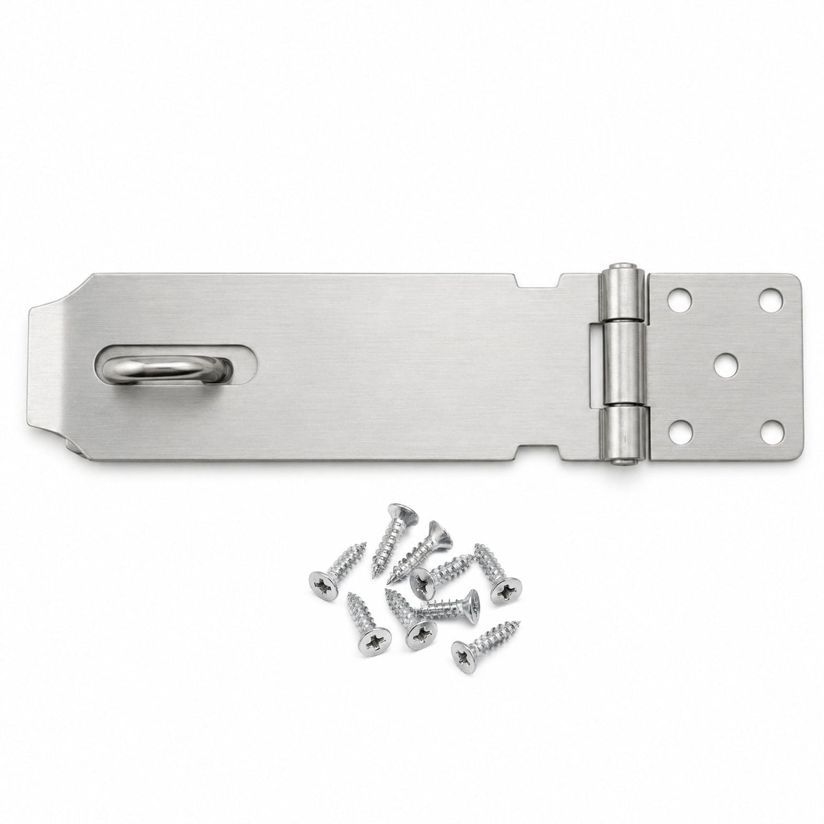 Stainless steel hasp and staple shed door lock, 159mm