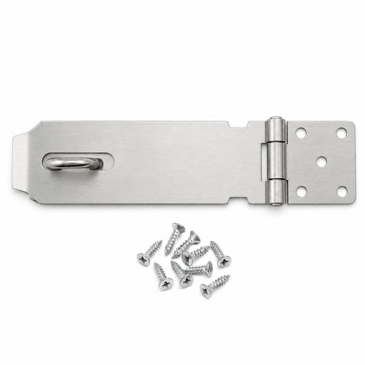 Stainless steel hasp and staple shed door lock, 159mm
