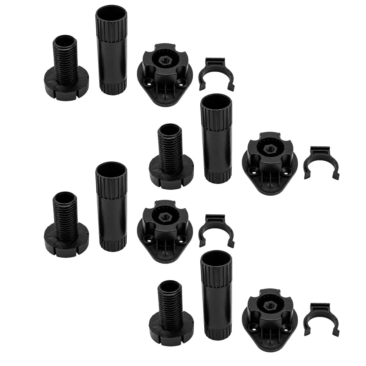 4 black adjustable kitchen unit cabinet legs, 120mm to 150mm height