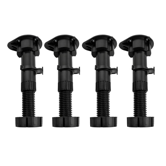 4 black adjustable kitchen unit cabinet legs, 120mm to 150mm height