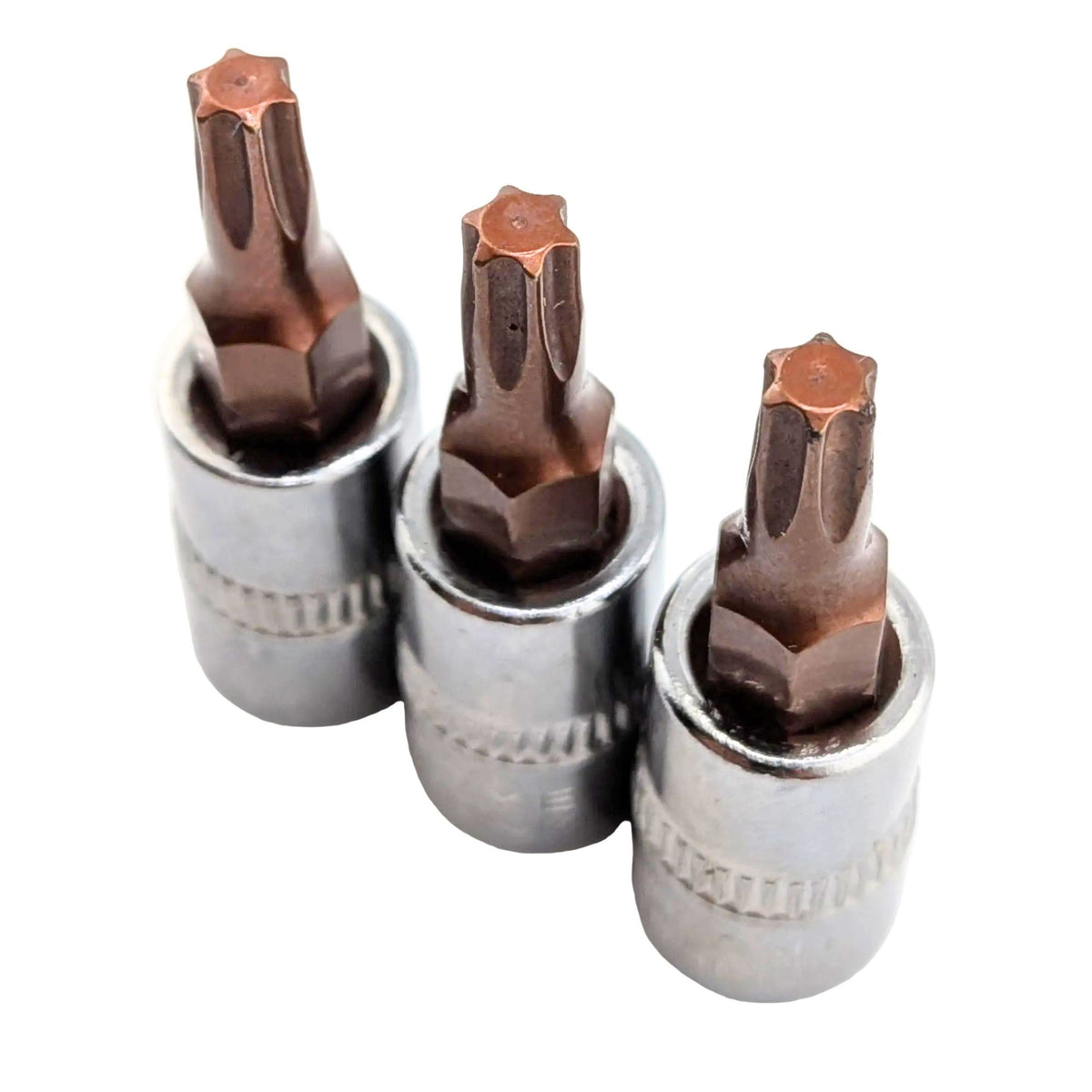 3 pack 1/4 inch drive Torx T25 bit sockets, S2 steel, 38mm