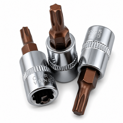 3 pack 1/4 inch drive Torx T25 bit sockets, S2 steel, 38mm