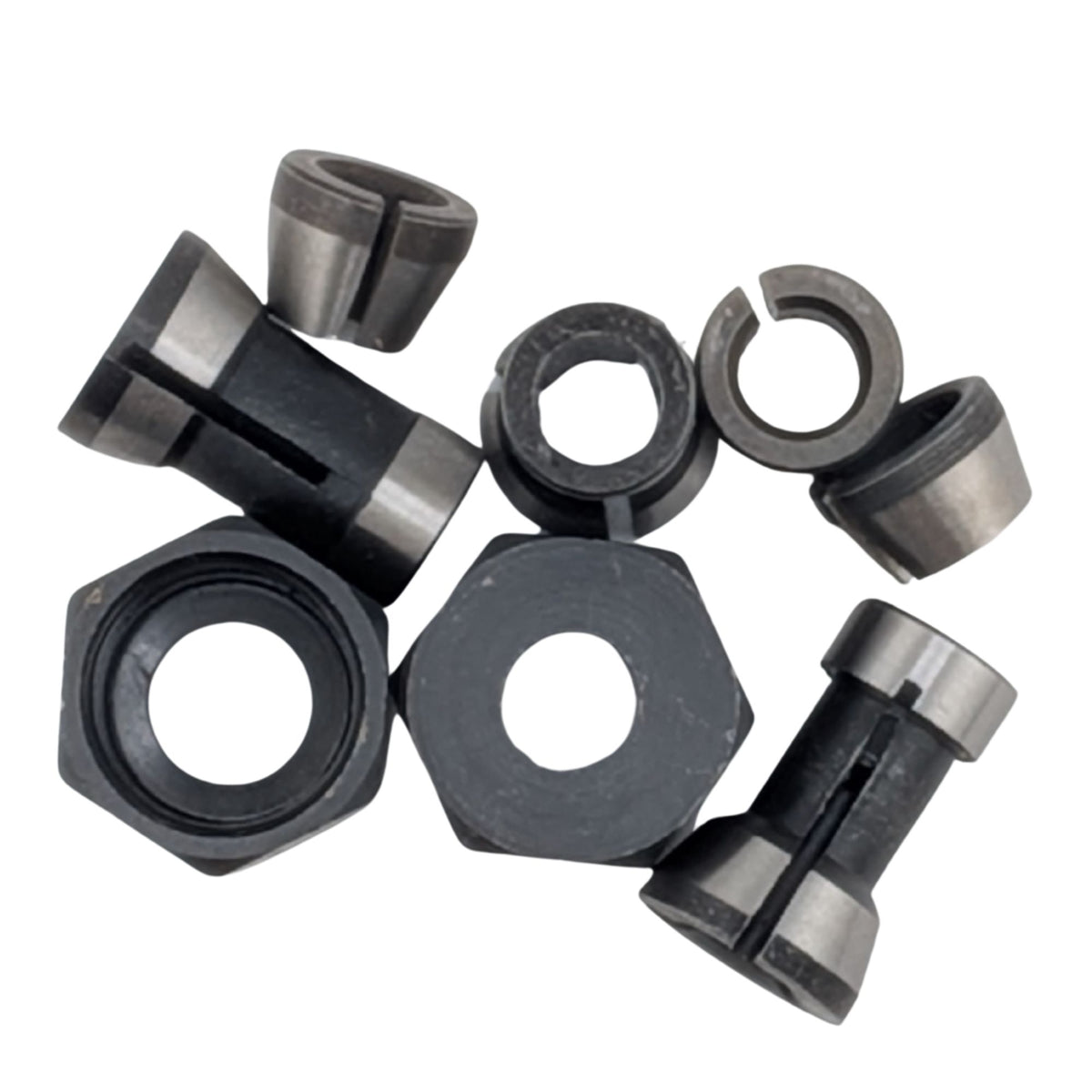 8 pack router collet chuck nuts for 6mm, 6.35mm and 8mm bits
