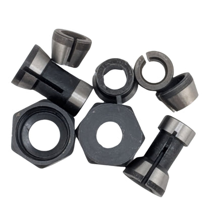 8 pack router collet chuck nuts for 6mm, 6.35mm and 8mm bits