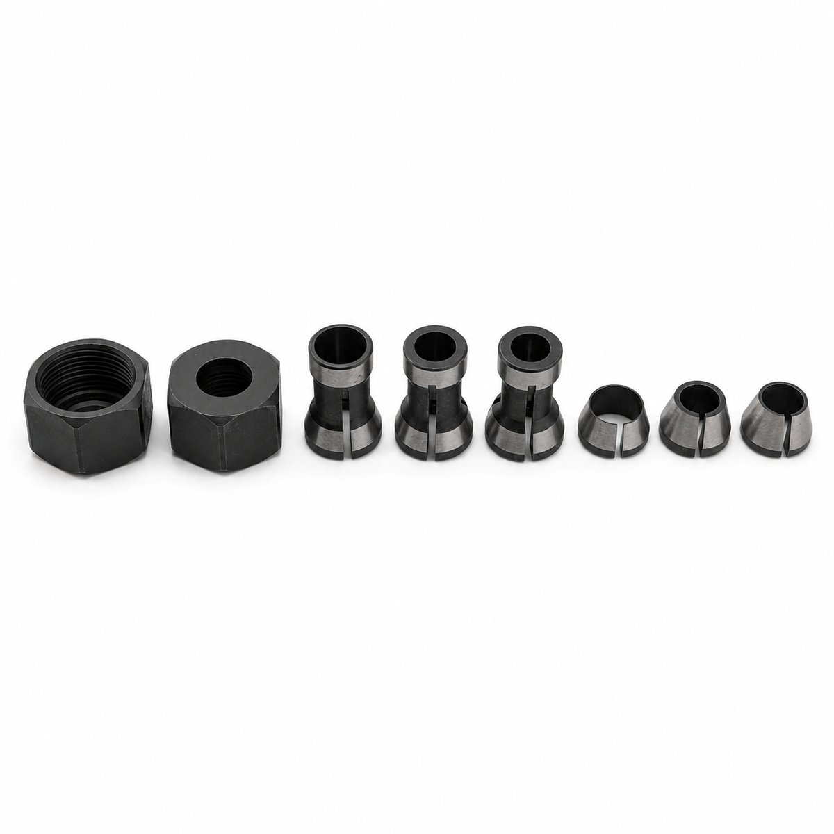 8 pack router collet chuck nuts for 6mm, 6.35mm and 8mm bits