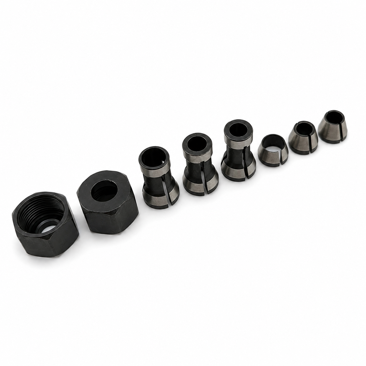 8 pack router collet chuck nuts for 6mm, 6.35mm and 8mm bits