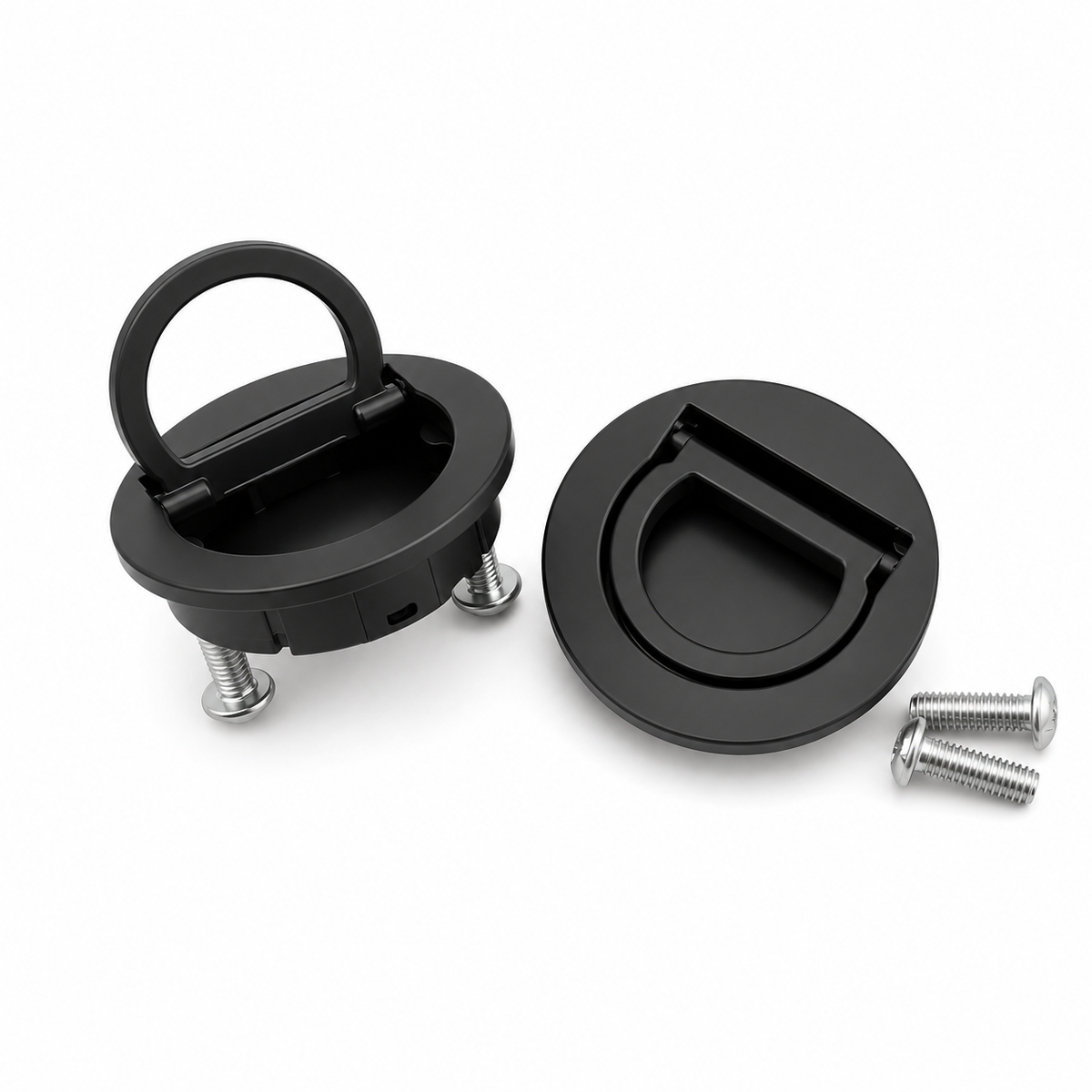 2 pack zinc alloy recessed flush ring pull door handles with screws
