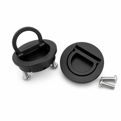 2 pack zinc alloy recessed flush ring pull door handles with screws