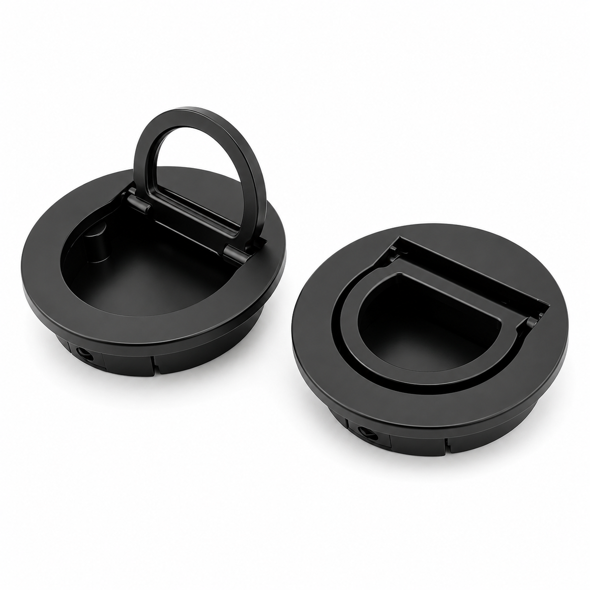 2 pack zinc alloy recessed flush ring pull door handles with screws