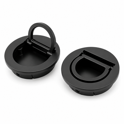 2 pack zinc alloy recessed flush ring pull door handles with screws